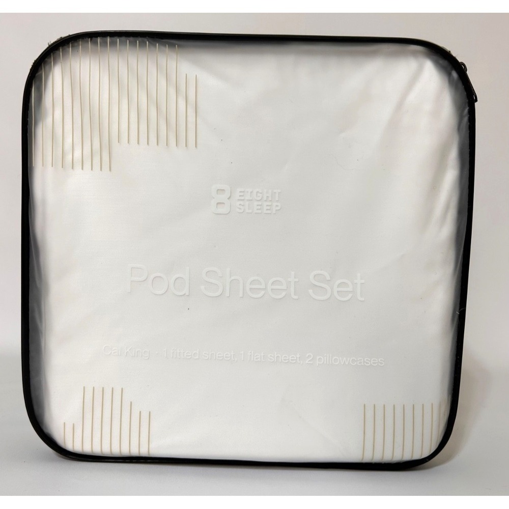 Eight Sleep Pod Sheet Set Cal King Size Pillow Case Sheet Cream White